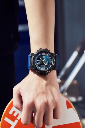 Imagem de Relógio De Pulso SMAEL 8049 Com Luz LED À Prova d'Água, Duplo Horário, Alarme E Data Automática