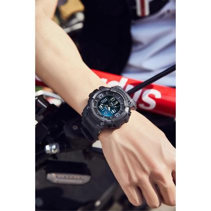 Imagem de Relógio De Pulso SMAEL 8049 Com Luz LED À Prova d'Água, Duplo Horário, Alarme E Data Automática