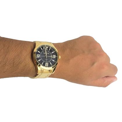 Imagem de Relógio de Pulso Technos Performance Racer Masculino Causal Analógico Prova D Água 50 Metros  Aço Inóx Dourado 2115NBI/1A