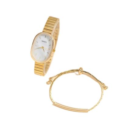 Imagem de Relógio De Quartzo Estilo Bamboo Com Pulseira De Aço, Luxo Leve, Conjunto Compacto Com Escala De