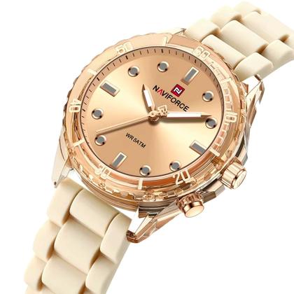 Imagem de Relógio de quartzo feminino design casual pulseira de silicone 5atm à prova dagua