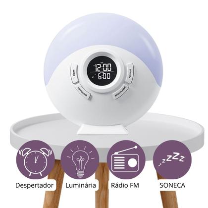 Imagem de Relógio Despertador Digital LED Luz de Atmosfera Colorida 