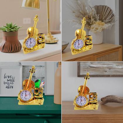 Imagem de Relógio Despertador em Forma de Violino Decore com Estilo e Praticidade em Qualquer Ambiente ZB4032