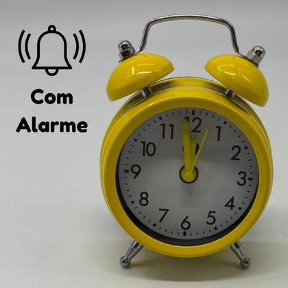 Imagem de Relógio Despertador Retro Elegante de Mesa Amarelo