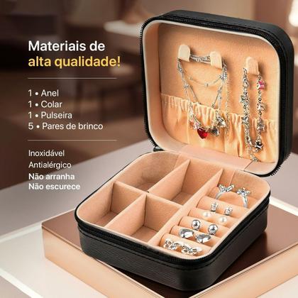 Imagem de relogio digital aco feminino + colar pulseira casual black piano silicone preto led presente ajustavel social original