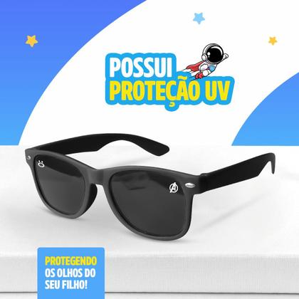 Imagem de relogio digital azul infantil + oculos proteção uv + colar silicone capitão america heroi qualidade premium led casual