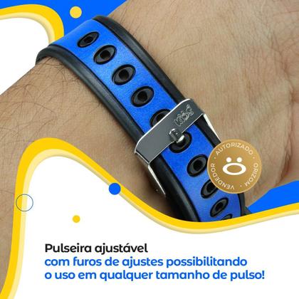 Imagem de relogio digital crianca silicone infantil ajustavel caixa alarme esportivo menino original azul preto led presente