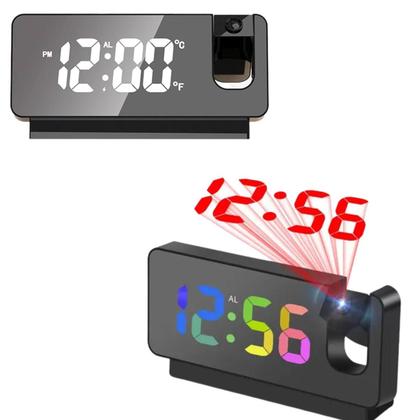 Imagem de Relógio Digital Espelhado Projetor Horas Bivolt Ajuste Brilho LED