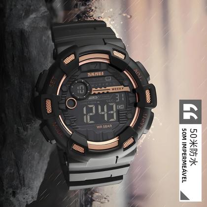 Imagem de Relógio Digital Esportivo Masculino À Prova D'Água 5Bar Com Display LED SKMEI Multifuncional