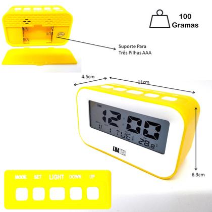 Imagem de Relógio Digital Iluminado Com Despertador, Calendário e Temperatura ZB2005