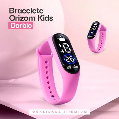 Imagem de Relógio digital infantil Barbie rosa prova d'água silicone criança presente pulseira ajustável menina