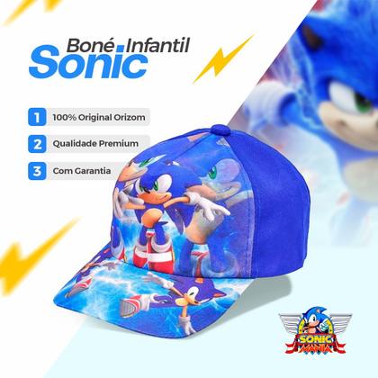 Imagem de Relogio Digital Infantil + Colar + Oculos Protecao UV + Bone menino qualidade premium azul silicone sonic presente preto