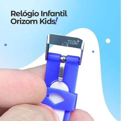 Imagem de Relogio Digital Infantil Crianca Azul Led + Caixa alarme adolescente presente cronometro branco pulseira ajustavel data