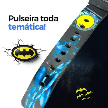 Imagem de relogio digital infantil led batman preto silicone + caixa criança ajustavel menino presente heroi