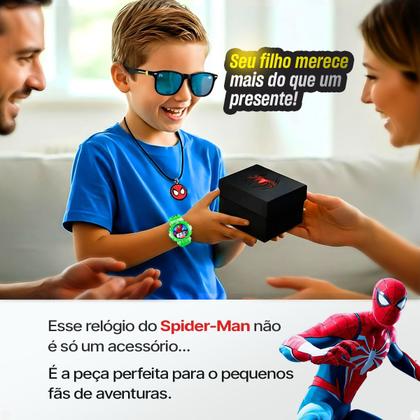 Imagem de Relogio Digital Infantil LED Verde + Colar Oculos brinde menino silicone presente crianca qualidade premium protecao uv