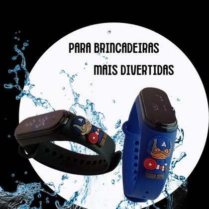 Imagem de Relógio Digital Infantil Menino Capitão América À Prova DÀgua Com Led Novo