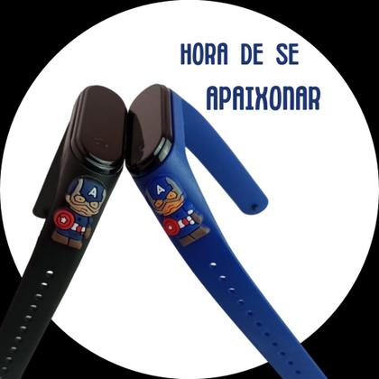 Imagem de Relógio Digital Infantil Menino Capitão América À Prova DÀgua Com Led Novo