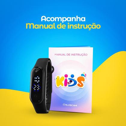 Imagem de Relogio digital infantil prova dagua bracelete ajustavel original preto resistente menino esportivo