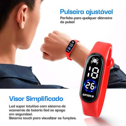 Imagem de relogio digital infantil prova dagua + caixa + oculos sol adolescente data esportivo menino silicone