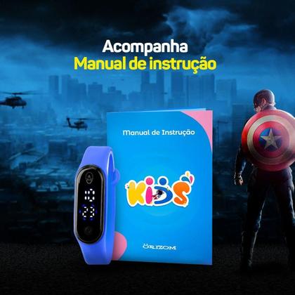 Imagem de Relogio Digital Infantil Prova Dagua Heroi Capitao America