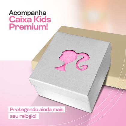 Imagem de Relogio Digital Infantil Rosa Barbie + Oculos Sol + Caixa cronometro silicone original qualidade premium pink alarme