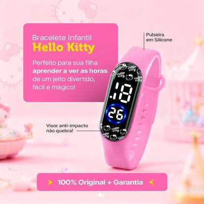 Imagem de Relogio Digital Infantil Rosa Led + Oculos Sol + Pulseira prova dagua crianca pulseira ajustavel colorida original pink