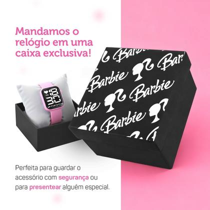 Imagem de Relogio digital infantil rosa + oculos proteção uv + caixa delicado presente qualidade premium silicone criança barbie