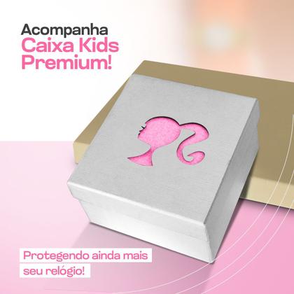 Imagem de Relogio digital infantil rosa + oculos uv proteção + caixa menina garantia criança presente social silicone original