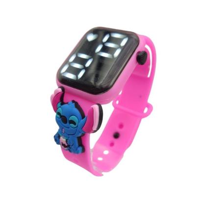 Imagem de Relógio digital Infantil Stitch Resistente à Água - Rosa