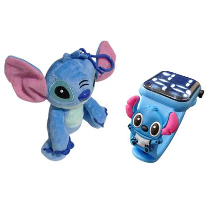 Imagem de Relógio Digital Inspirado Stitch+Pelucia Infantil_Azul