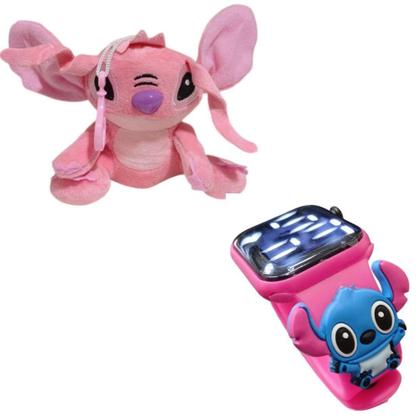 Imagem de Relógio Digital Inspirado Stitch+Pelucia Infantil_Rosa - Smactudo
