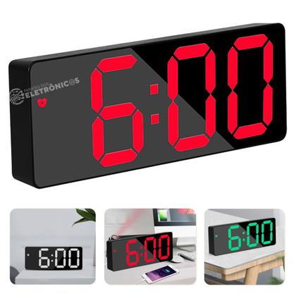 Imagem de Relógio Digital LED Alarme Eletrônico, Data e Termômetro Números super brilhantes  ZB4004