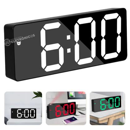 Imagem de Relógio Digital LED Alarme Eletrônico, Data e Termômetro  ZB4004