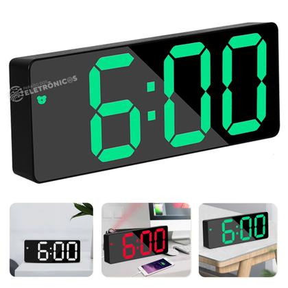 Imagem de Relógio Digital LED Alarme Eletrônico, Data e Termômetro  ZB4004