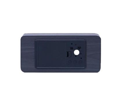 Imagem de Relógio Digital Led Cabeceira Com Termômetro Estilo Madeira Grande