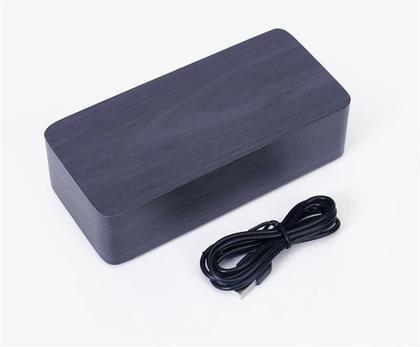 Imagem de Relógio Digital Led Cabeceira Com Termômetro Estilo Madeira Grande