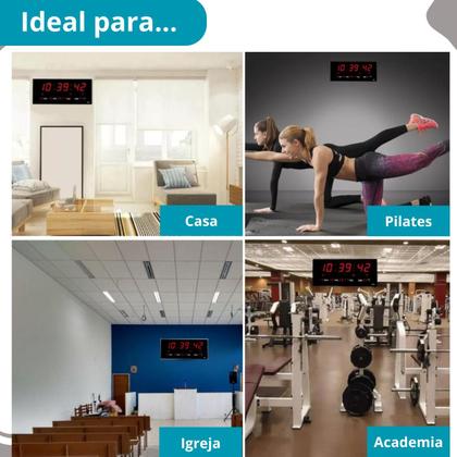 Imagem de Relógio Digital Led Grande Data Ginásio Entrega Rápida