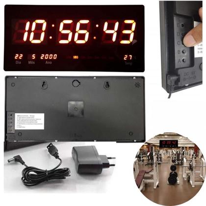Imagem de Relógio Digital Led Grande Data Ginásio Entrega Rápida