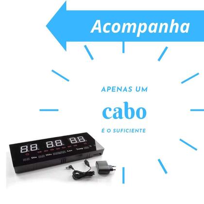 Imagem de Relógio Digital Led Grande Data Ginásio Entrega Rápida