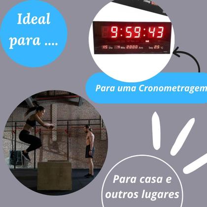 Imagem de Relógio Digital Led Grande Data Ginásio Entrega Rápida