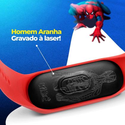 Imagem de Relogio digital led infantil + copo prova dagua homem aranha combo vermelho heroi presente silicone