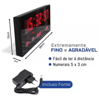 Imagem de Relógio Digital Led Moderno Calendário Hospital