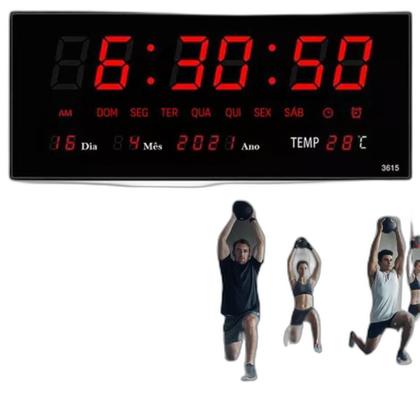 Imagem de Relógio Digital Led Preto Grande Escritório