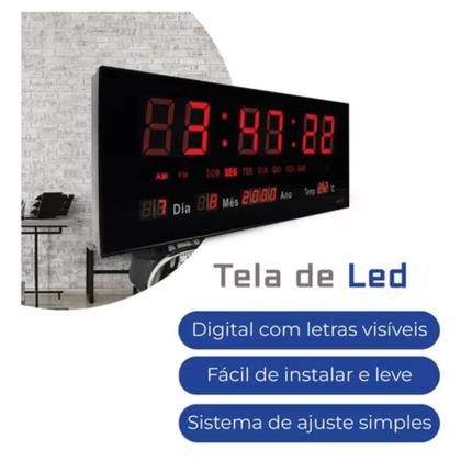 Imagem de Relógio Digital Led Preto Temperatura Ginásio