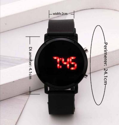 Imagem de Relógio Digital Led Redondo Esportivo Pulseira Silicone Feminino Masculino/Relógios de Pulso Tendência Moda Luxo