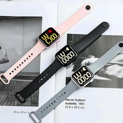 Imagem de Relógio digital masculino e feminino  Fone Bluetooth Red2