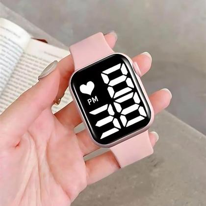 Imagem de Relógio digital masculino e feminino  Fone Bluetooth Red2