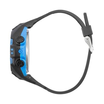Imagem de Relógio Digital Masculino Esportivo de Pulso com Pulseira de Silicone Preto e Azul à Prova D Água Shock Mormaii
