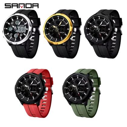 Imagem de Relógio Digital Masculino Estilo Esportivo Duplo Display  Á Prova d'água