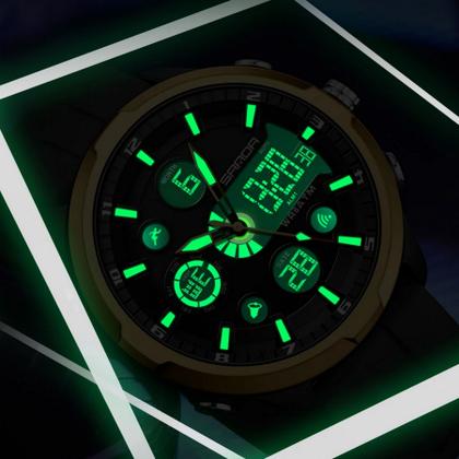 Imagem de Relógio Digital Masculino Estilo Esportivo Duplo Display  Á Prova d'água